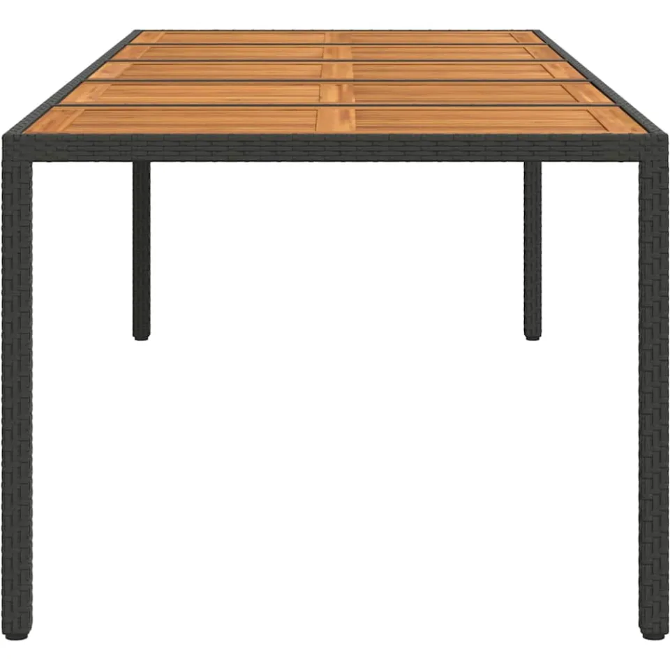 vidaXL Tuinstafel Zwart poly rattan, foto 4