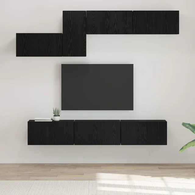 vidaXL Tv-meubelset 7 st Zwart Eiken, foto 2