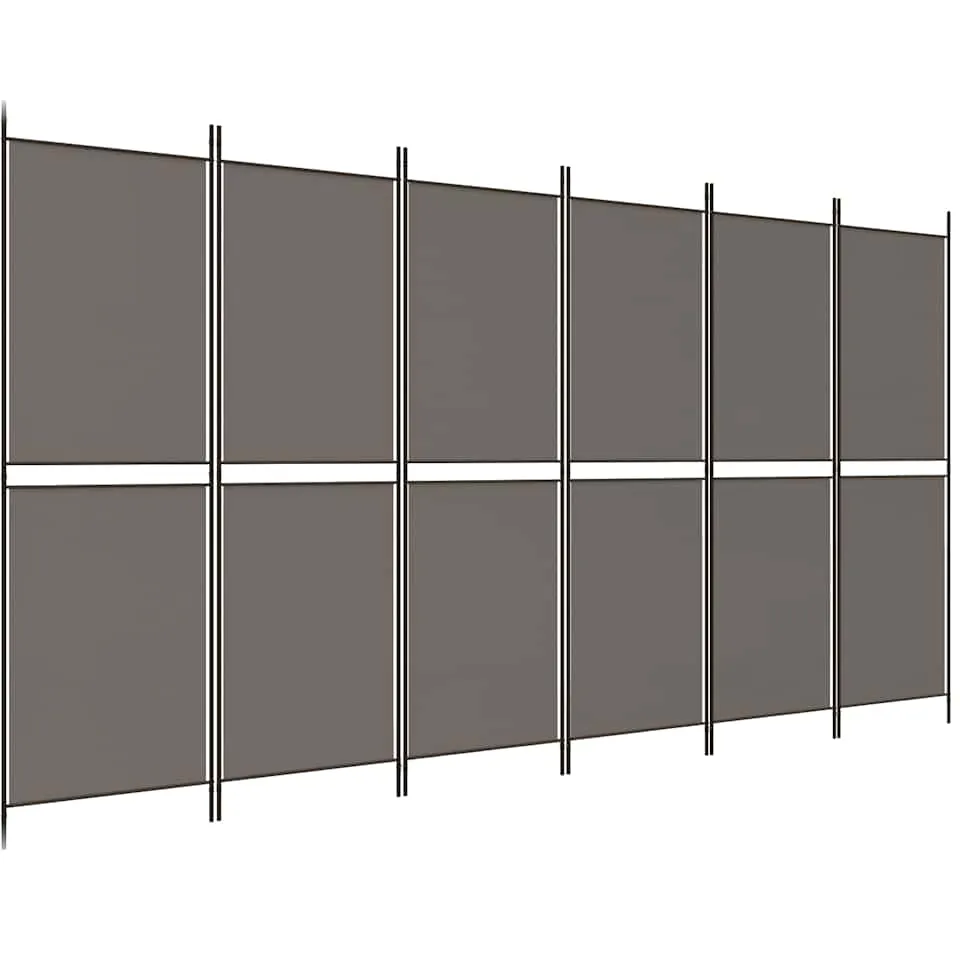 vidaXL Kamerscherm met 6 panelen 300x220 cm stof antracietkleurig, foto 3