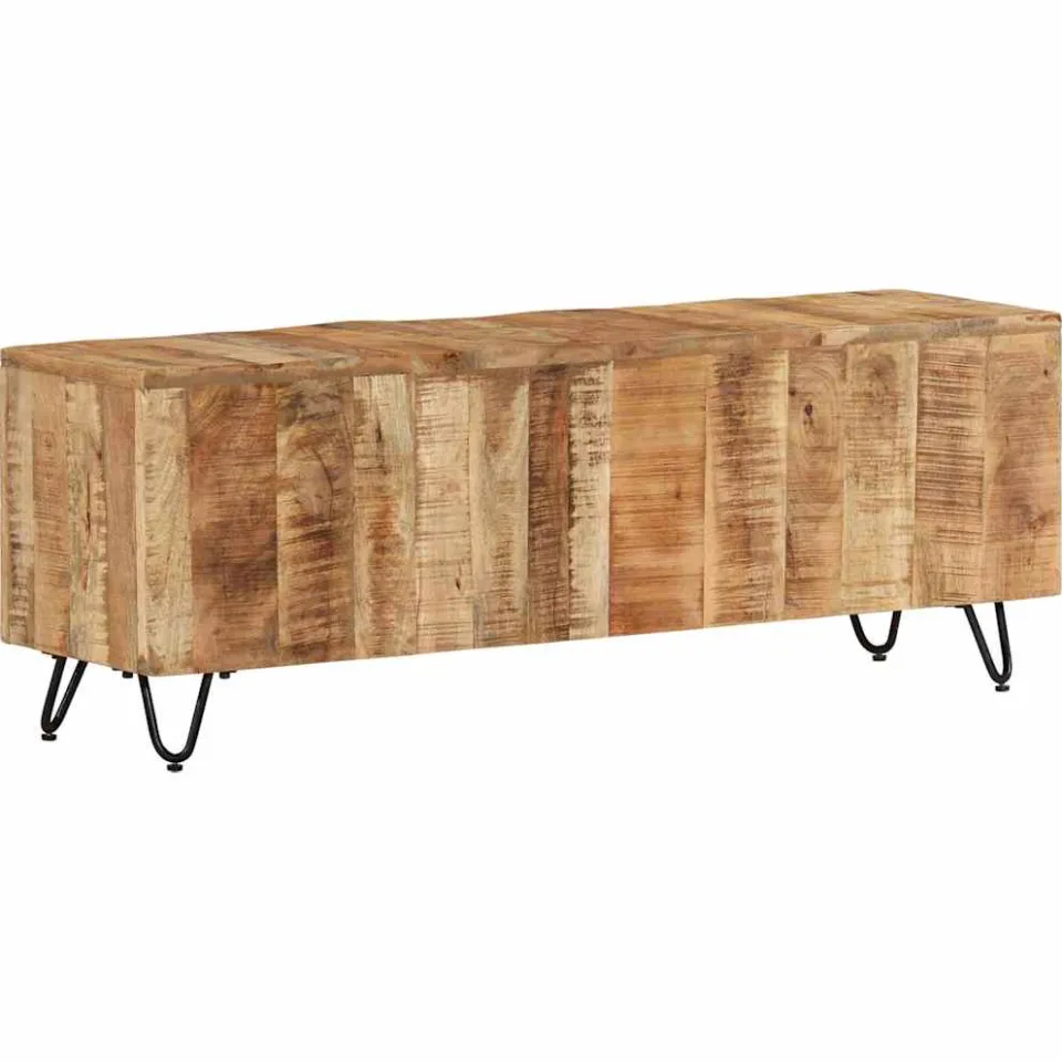 vidaXL Tv-meubel 110x30x40 cm massief mangohout meerkleurig, foto 3