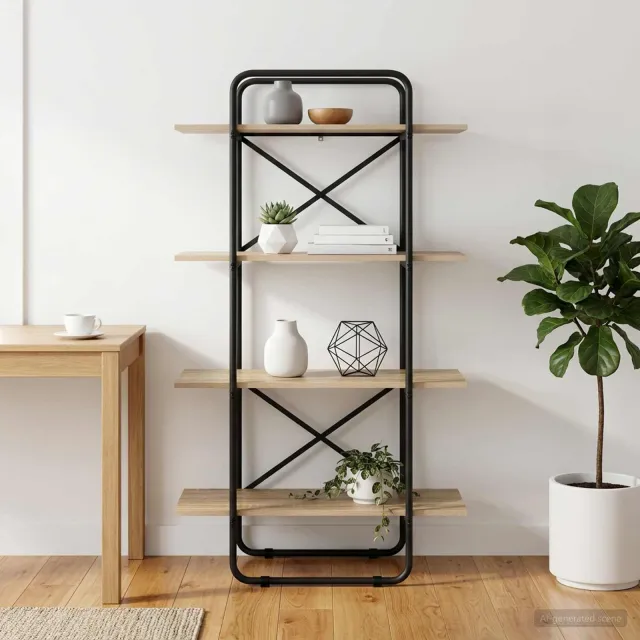 vidaXL Boekenrek 4-laags 80 x 35 x 140 cm PB Sonoma Eiken Bruin