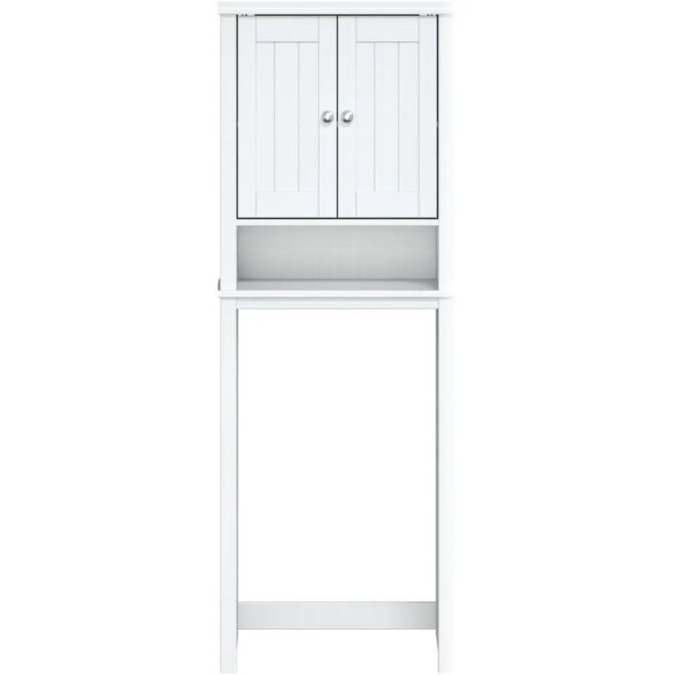 vidaXL Toiletmeubel BERG 60x27x164,5 cm massief hout wit