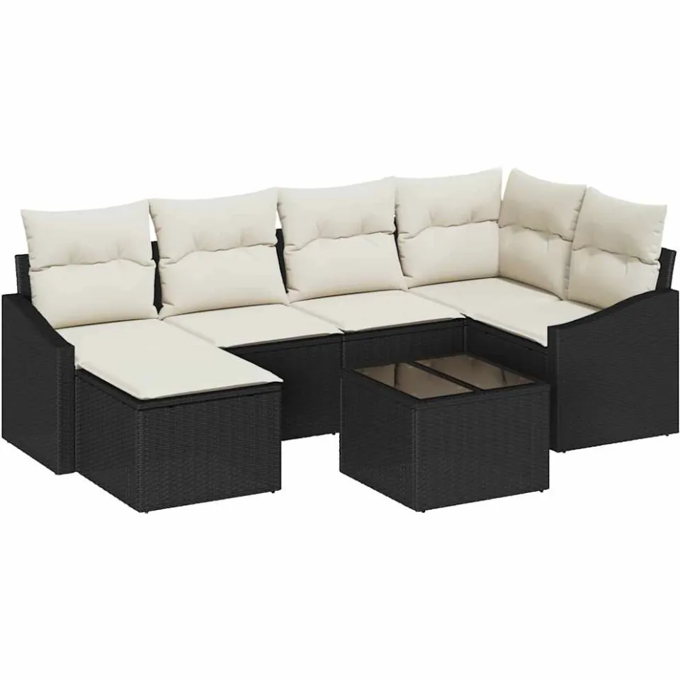 vidaXL Tuin Eetset 7 st Bruin en Crème