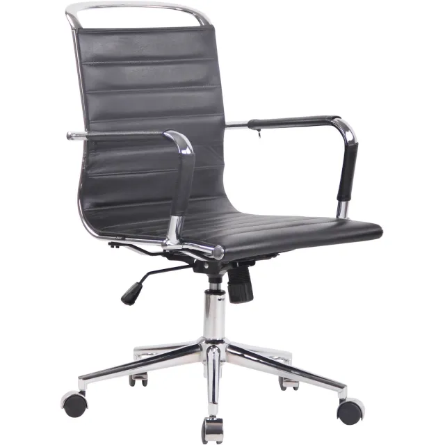Luxe Comfort Monza 0066 bureaustoel - echt leer - zwart