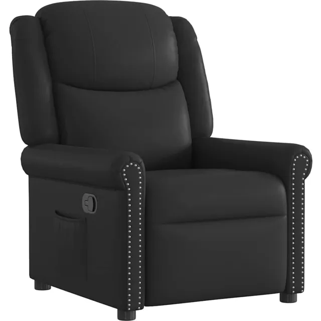 vidaXL Fauteuil - verstelbaar - kunstleer - glanzend - zwart glanzend zwart