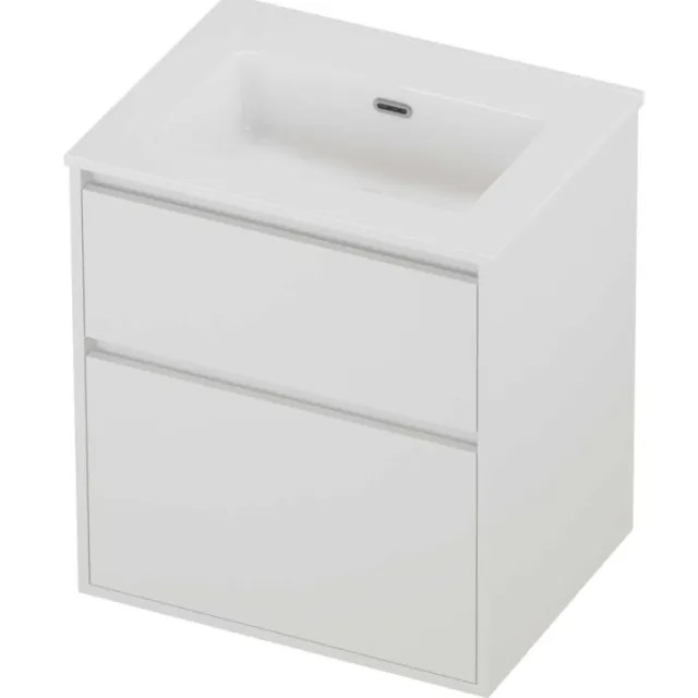 Proline Tribute Badmeubelset Porselein Elegant 60x46x67 cm Glans Wit Mat White Mat Wit