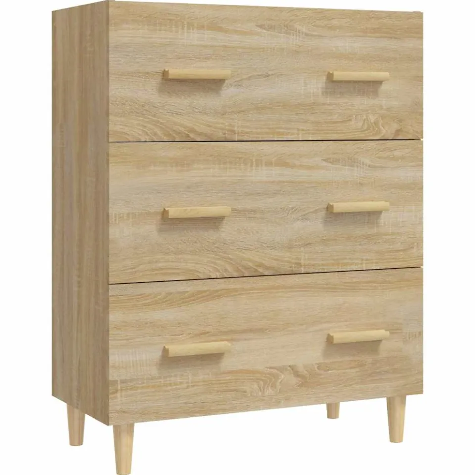 vidaXL Dressoir 70x34x90 cm bewerkt hout sonoma eikenkleurig Bruin