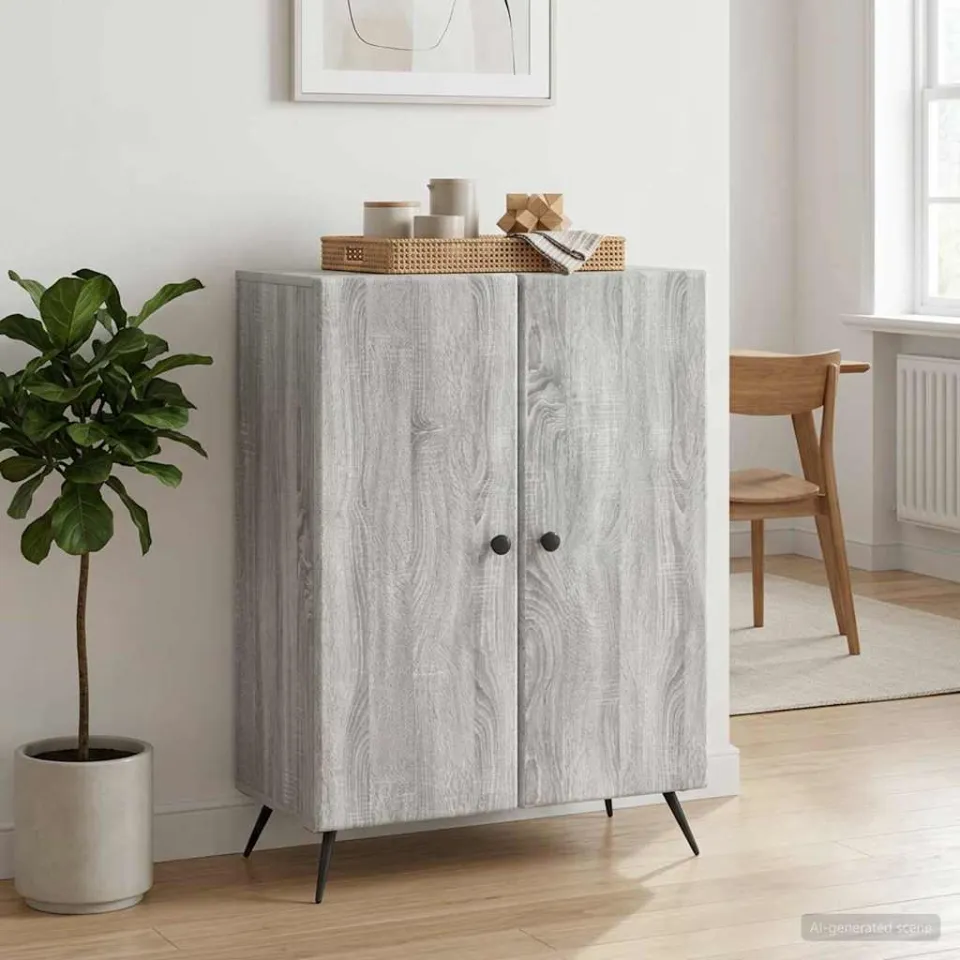 vidaXL Dressoir Grijs sonoma 66 x 34,5 x 90 cm Bewerkt hout, foto 3