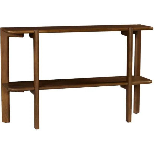 sweeek Sidetable van acaciahout met 2 niveaus - reva Walnoot