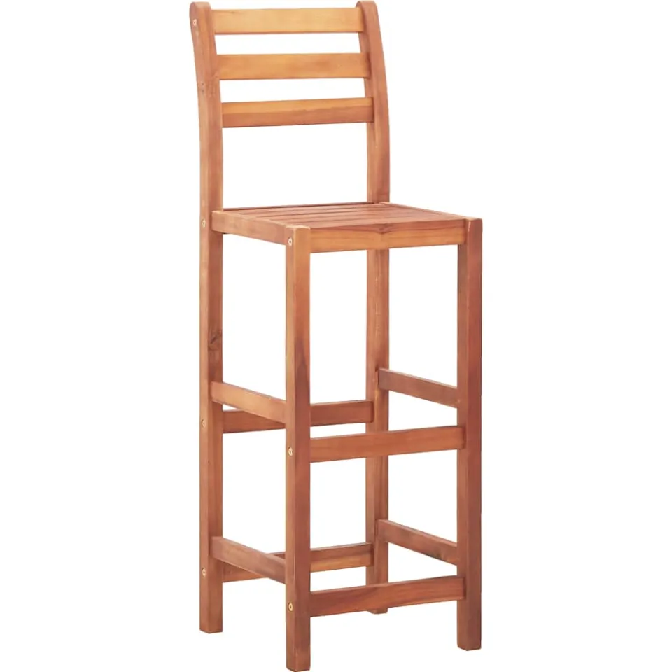 vidaXL Barstoelen 4 st massief acaciahout bruin, foto 2