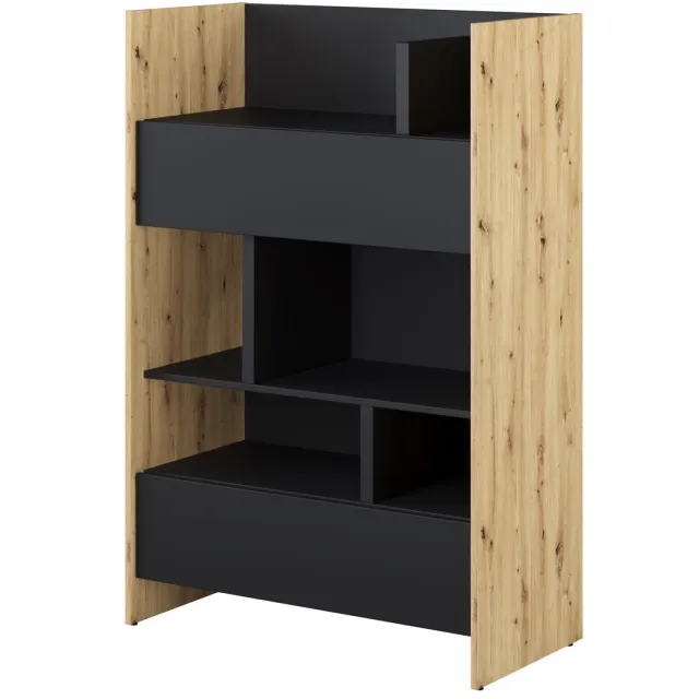 Mobistoxx Boekenkast CONCEPTION PRO 138 cm zwart/artisan eik