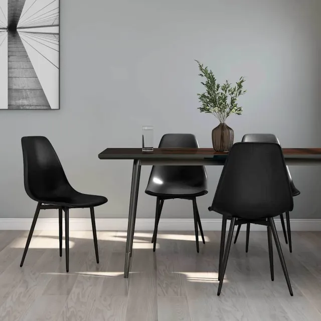 vidaXL Eetkamerstoelen 4 st PP zwart, foto 2