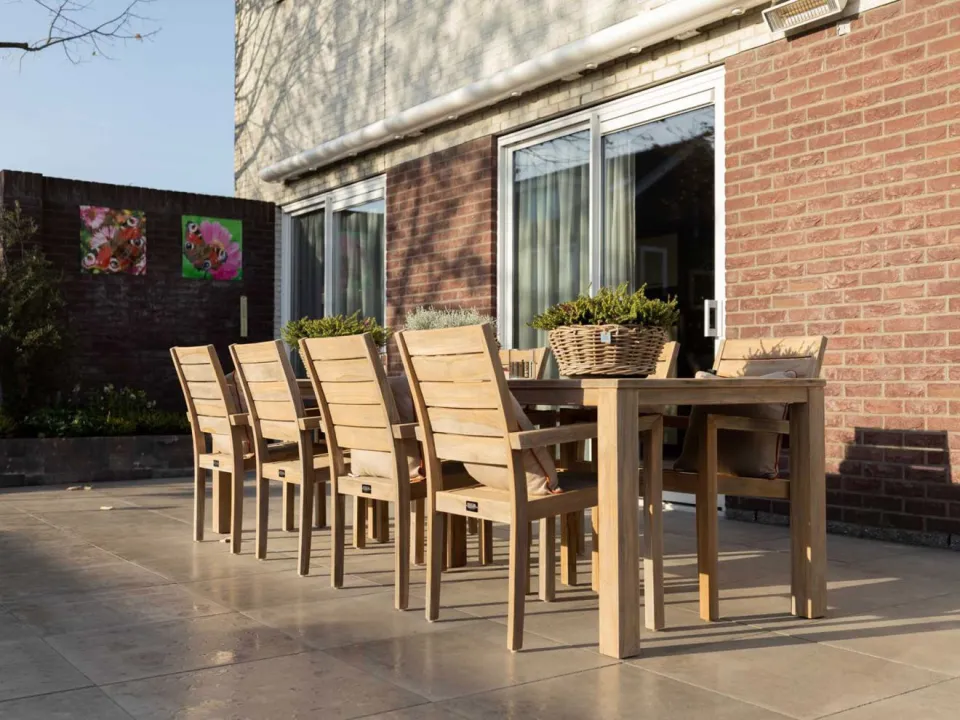 ROUGH Furniture ROUGH-S dining tuintafel 300x90x76cm bruin, foto 4