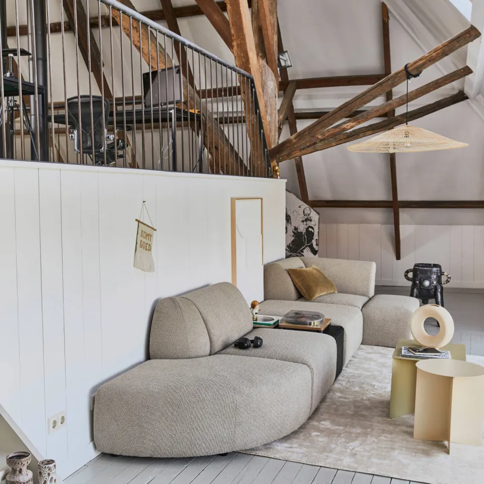 HKLIVING Slatted bankje zwart, foto 4