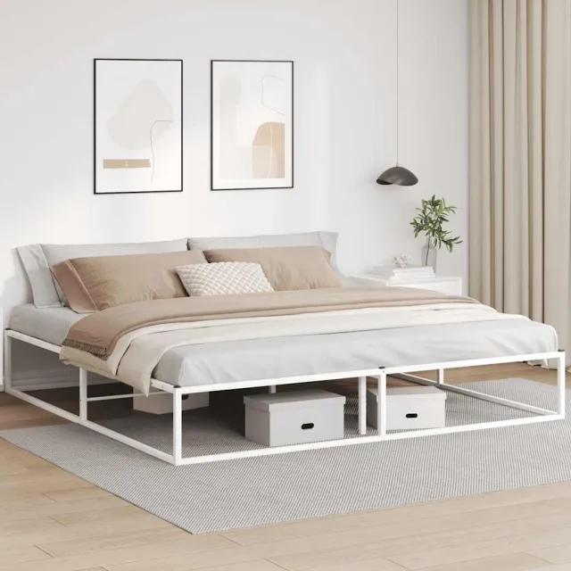 vidaXL Bedframe zonder matras 200x200 cm wit
