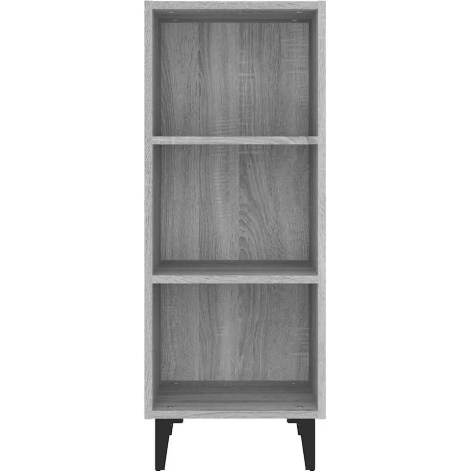 vidaXL Dressoir 34,5x32,5x90 cm bewerkt hout grijs sonoma eikenkleurig, foto 4