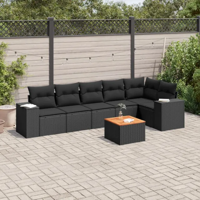 vidaXL Patio Sofa Set 6-zits Black, foto 2