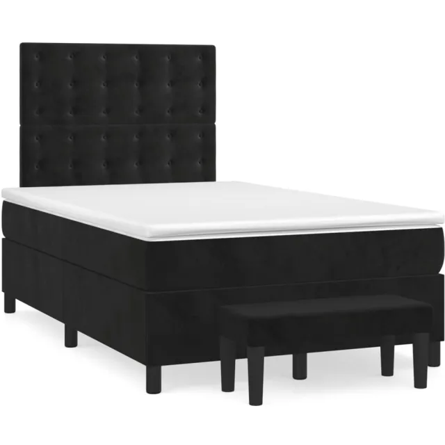 vidaXL Boxspring met matras fluweel zwart 120x190 cm
