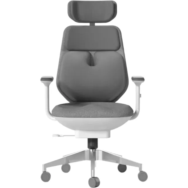Spire Ergonomische bureau stoel - dubbele airbag lende steun - lende verwarming - grijs met wit