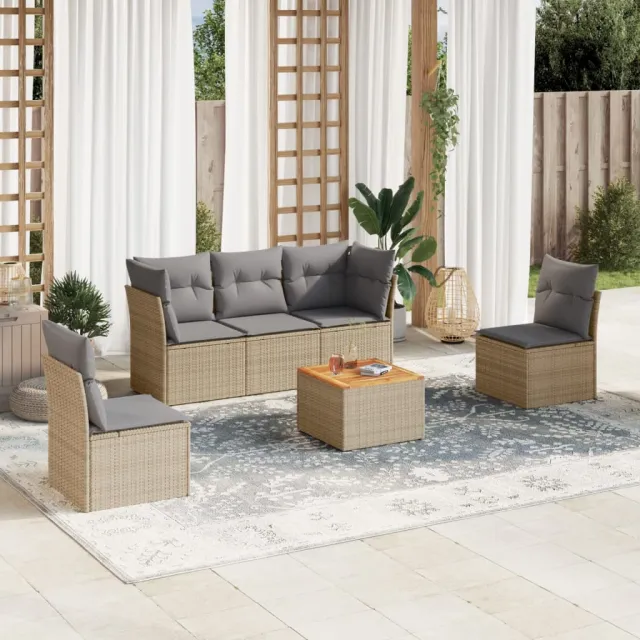 vidaXL Patio Sofa Set 5-zits Mix Beige en Lichtgrijs, foto 2