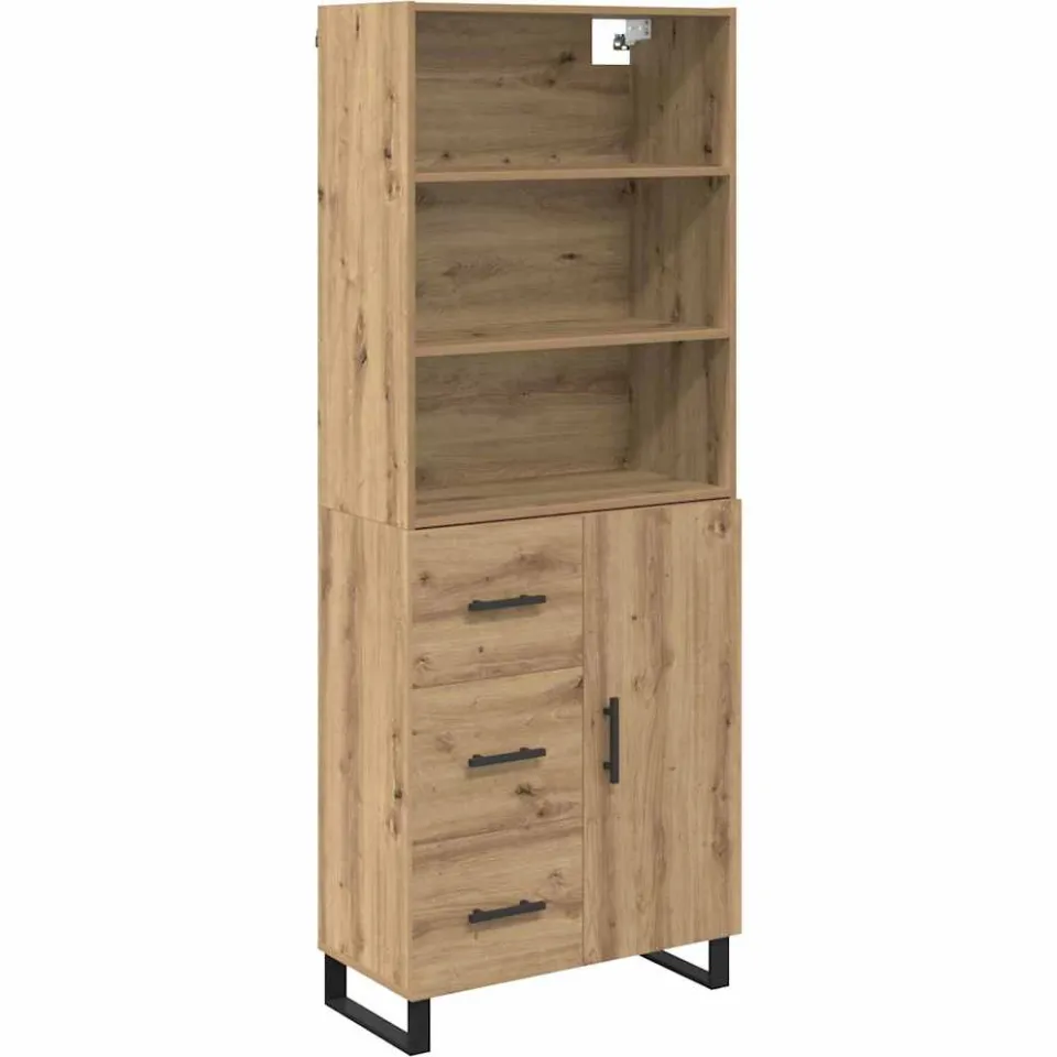 vidaXL Hoge kast 2 st Artisan Eiken 69,5 x 34 x 180 cm, foto 3