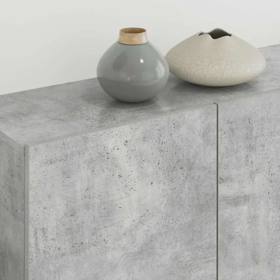 vidaXL 5-delige Tv-wandmeubelset bewerkt hout betongrijs grijs, foto 3