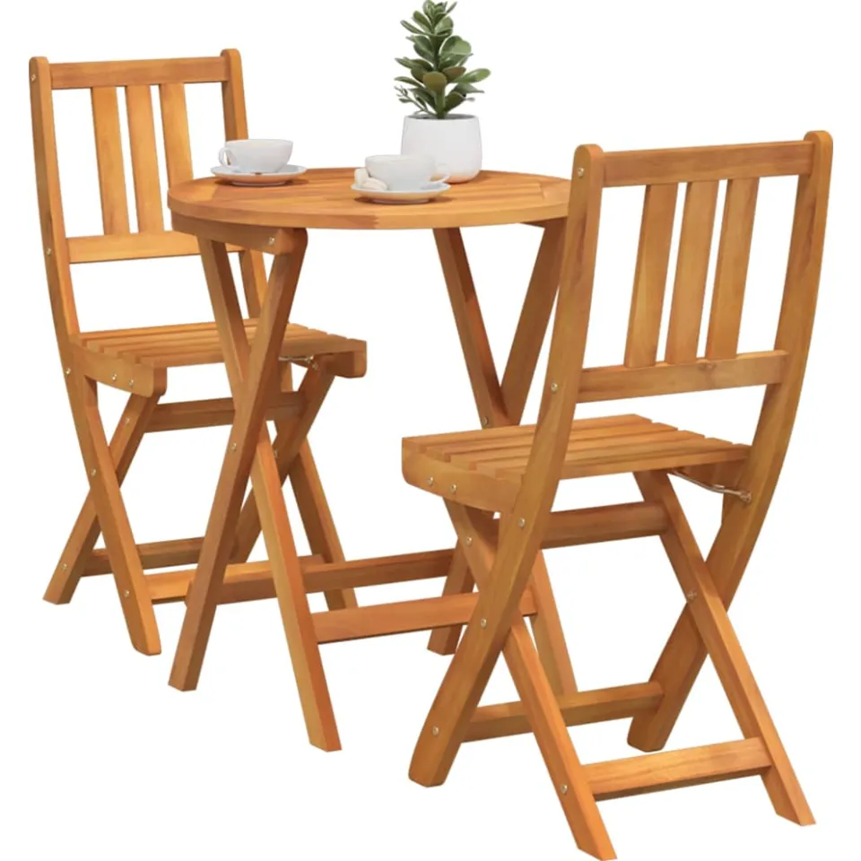 vidaXL Bistroset 3 st Olie naturel Massief Acaciahout Bruin