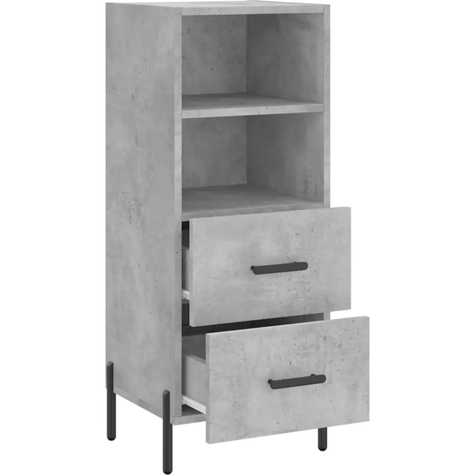 vidaXL Dressoir 34,5x34x90 cm bewerkt hout betongrijs grijs