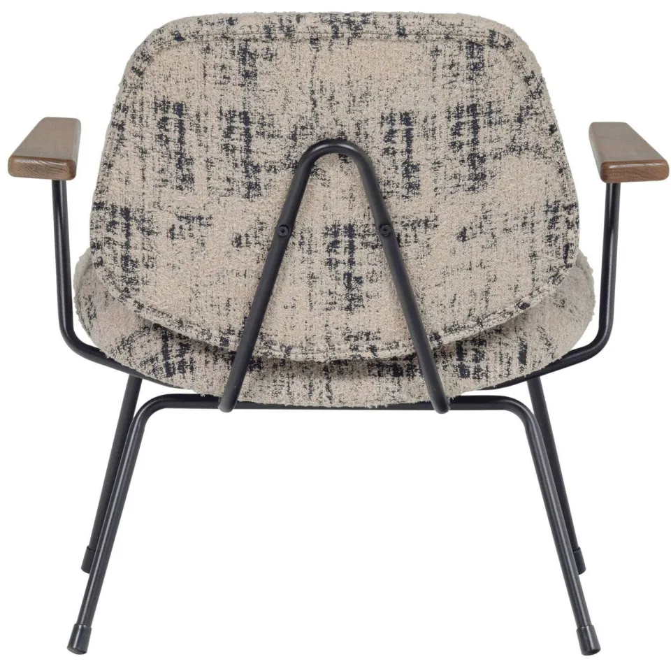 WOOOD Aure Fauteuil - Chenille stof - Beige/Zwart - 69x69x64, foto 2