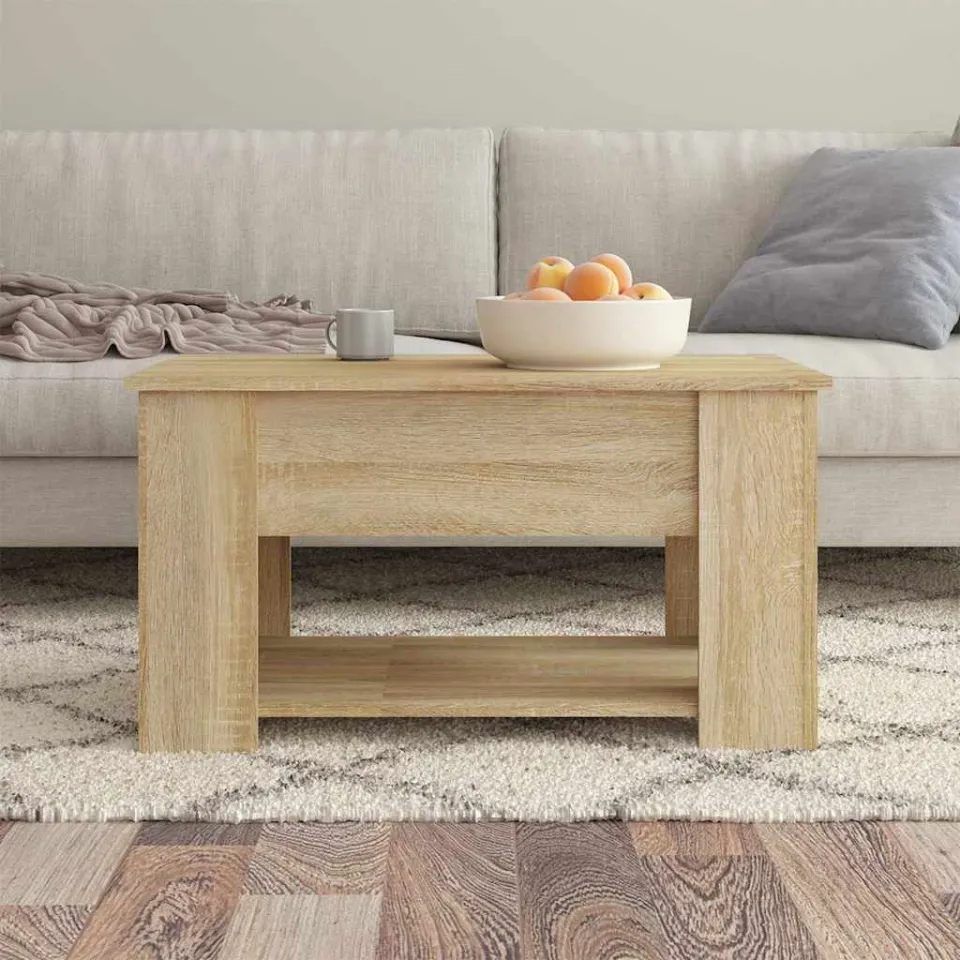 vidaXL Salontafel 79x49x41 cm bewerkt hout sonoma eikenkleurig, foto 4