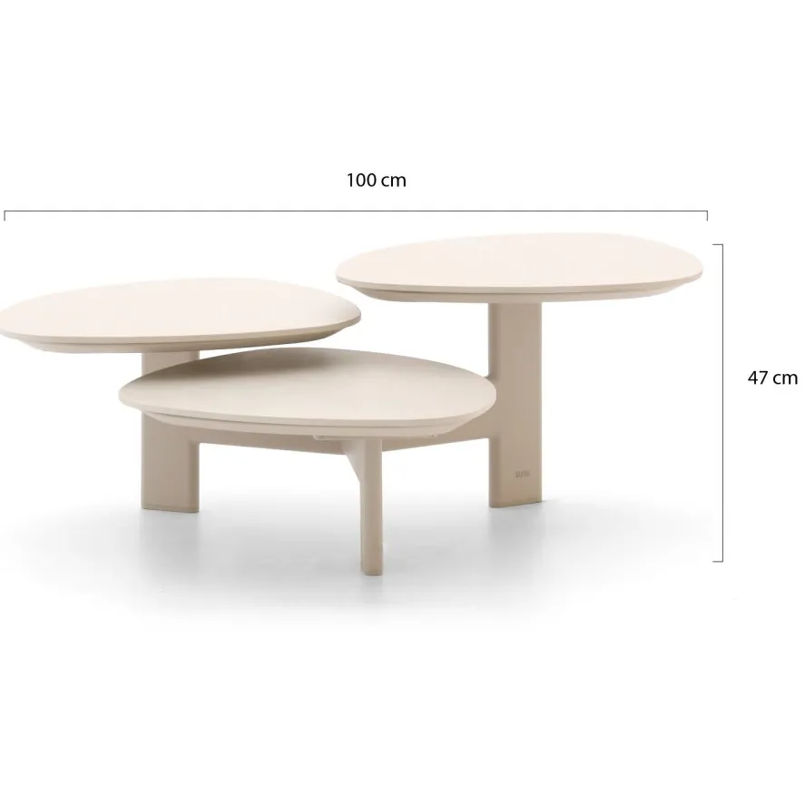 Suns Casto butterfly lounge tuintafel 100x100x47cm draaibaar taupe, foto 2