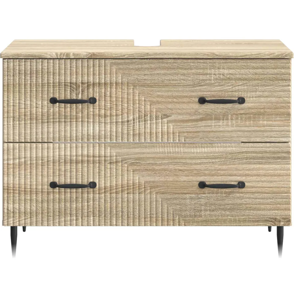 vidaXL Badkamer wastafelkast HAARLEM Sonoma Eiken 82 x 41 x 58,5 cm, foto 4