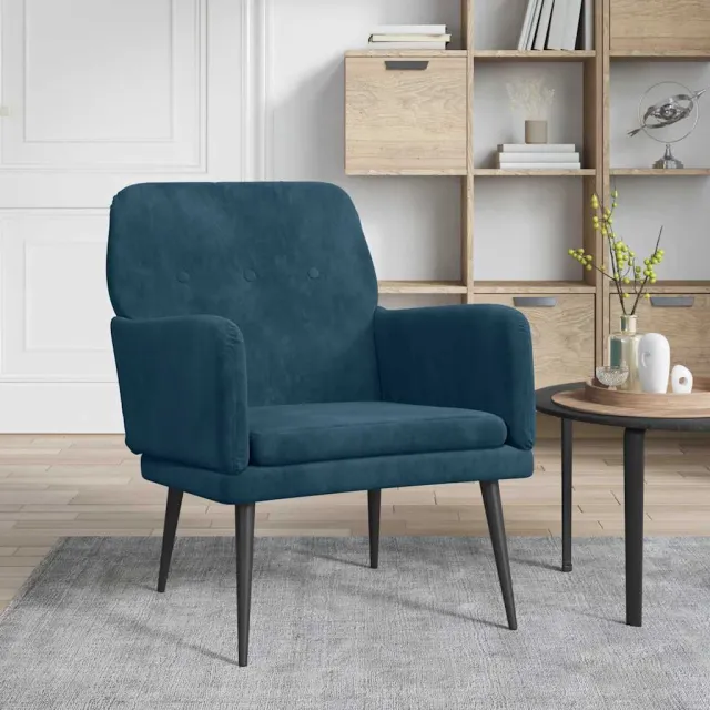 vidaXL Fauteuil 62x79x79 cm fluweel blauw
