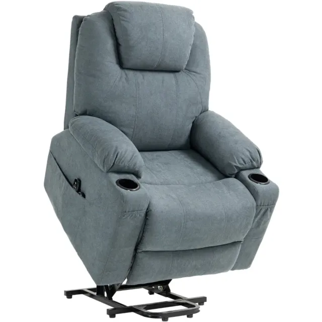 ZYLARO Elektrische Massagestoel - Massagefauteuil met Liftfunctie & Verwarmingsfunctie - Sta-opstoel - 8 Vibratiekoppen - Kantelbaar tot 135° - tot 150 kg - met Afstandsbediening - Relaxfauteuil - Seniorenstoel - TV stoel -Grijs Donkergrijs