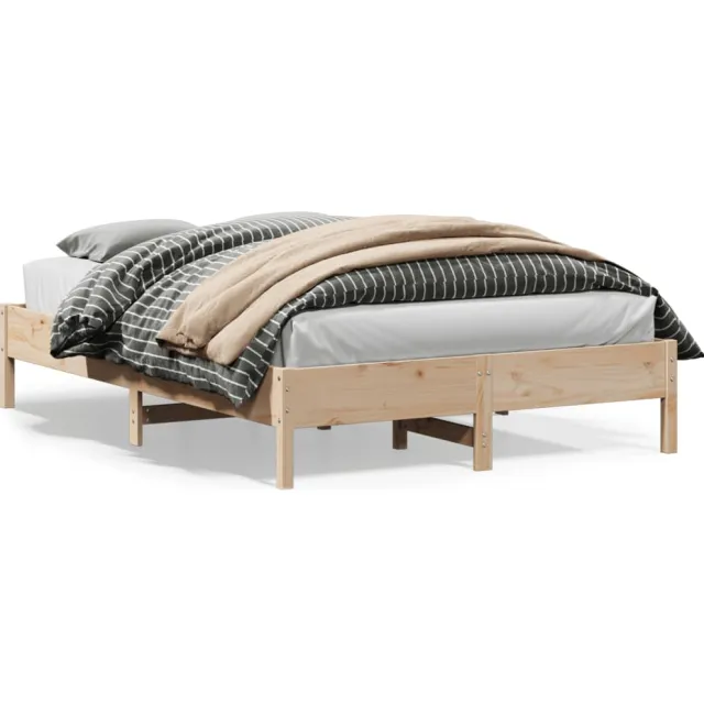 vidaXL Bedframe zonder matras massief grenenhout 150x200 cm Bruin