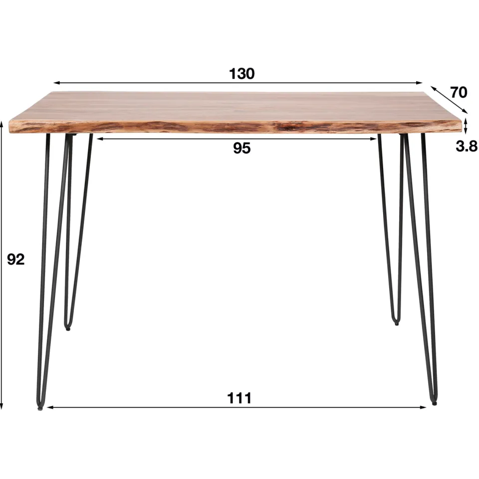 LifestyleFurn Bartafel 'Michel' Boomstam, 130 x 70cm, kleur Massief acacia naturel, foto 3