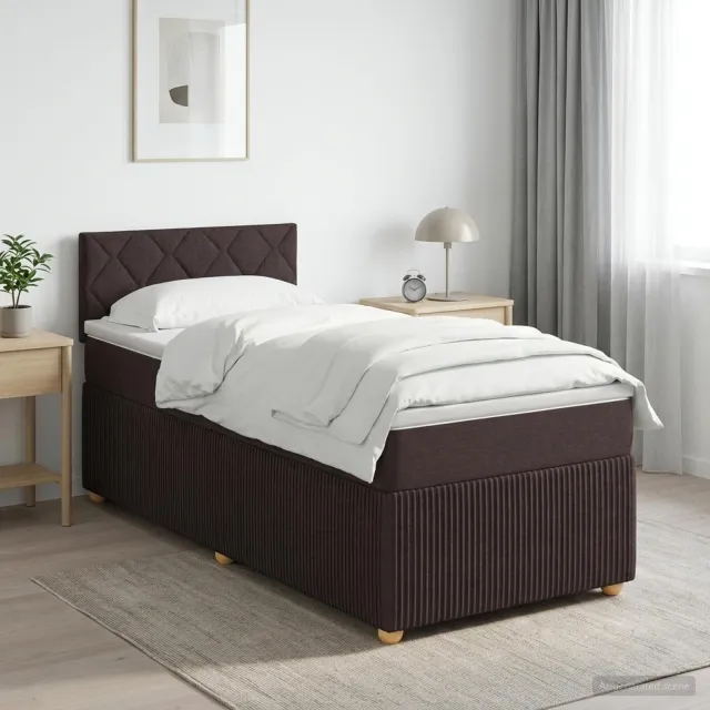 vidaXL Boxspringbed met matras Donkerbruin 90 x 200 cm Stof