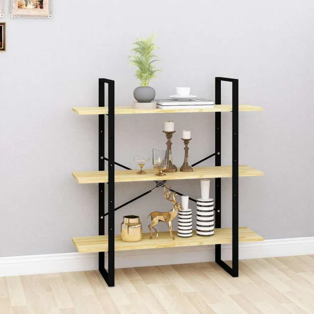 vidaXL Boekenkast met 3 schappen 100x30x105 cm massief grenenhout bruin
