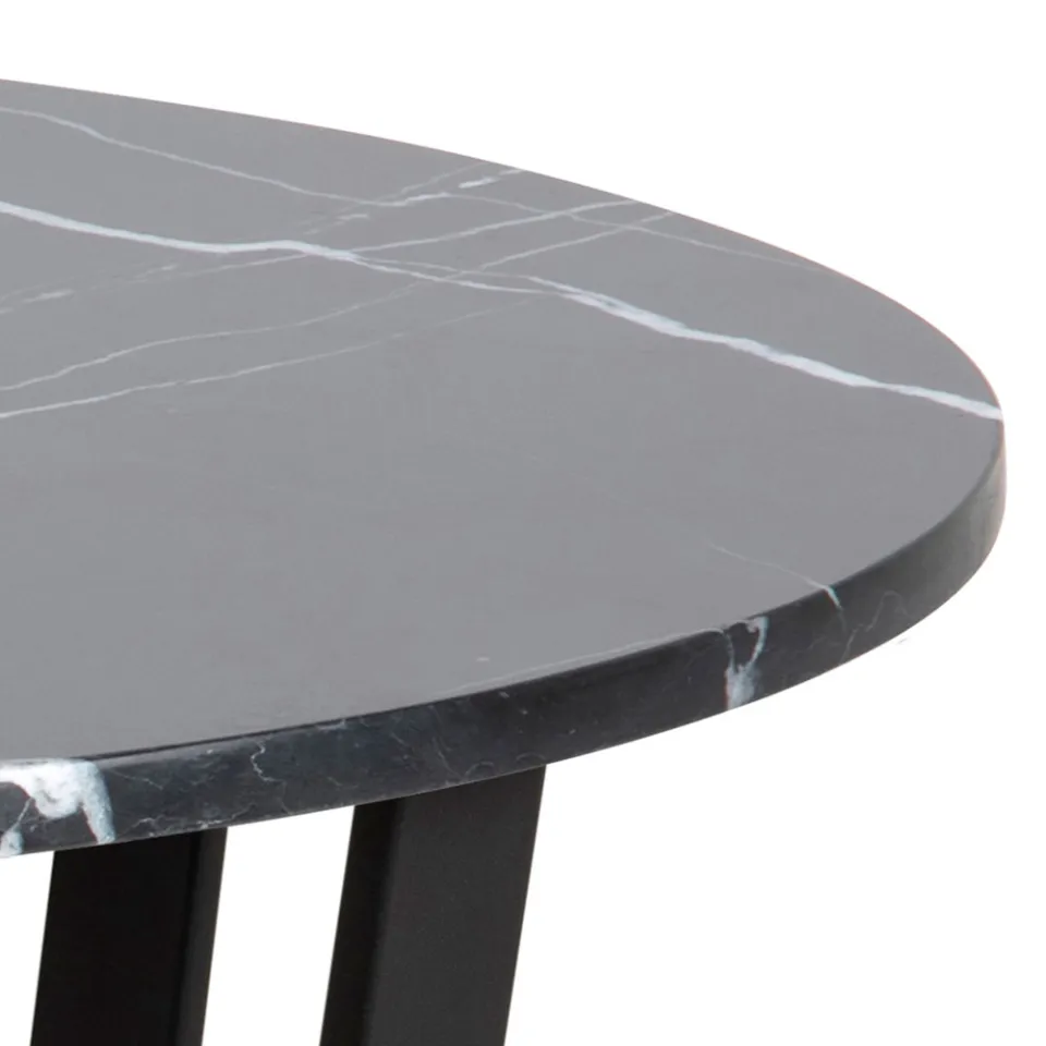 Lisomme Brynn ronde eettafel marmerlook zwart - Ø 110 cm, foto 4