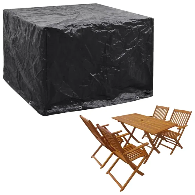 vidaXL Tuinmeubelhoes met 8 oogjes 122x112x98 cm Zwart