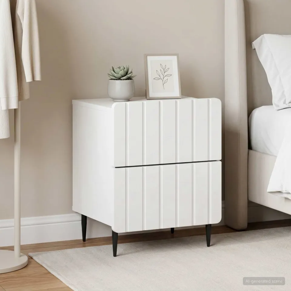 vidaXL Nachtkastje 2 st Wit 43 x 34,5 x 49,5 cm Bewerkt hout, foto 4