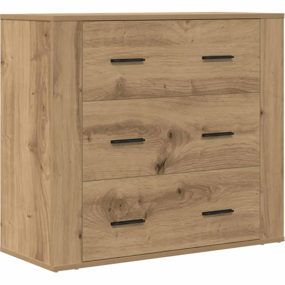 vidaXL Dressoir 80x33x70 cm bewerkt hout artisanaal eikenkleurig, foto 3