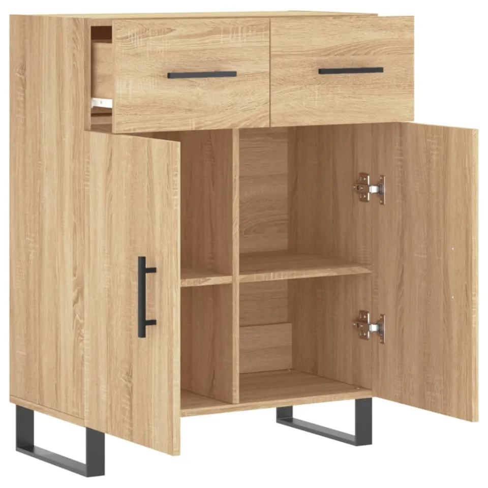 vidaXL Dressoir 69,5x34x90 cm bewerkt hout sonoma eikenkleurig