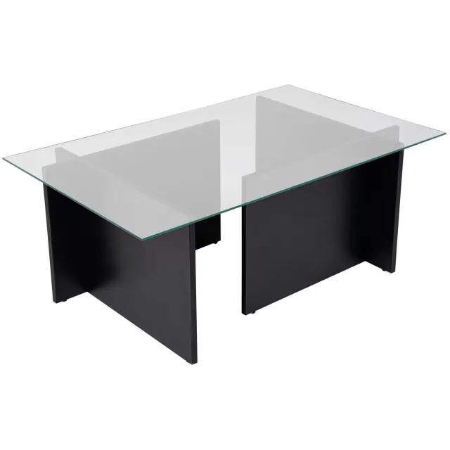 Skye Decor Vetrino" glazen salontafel 105 x 65 x 40 cm - Zwart hout Holz Schwarz