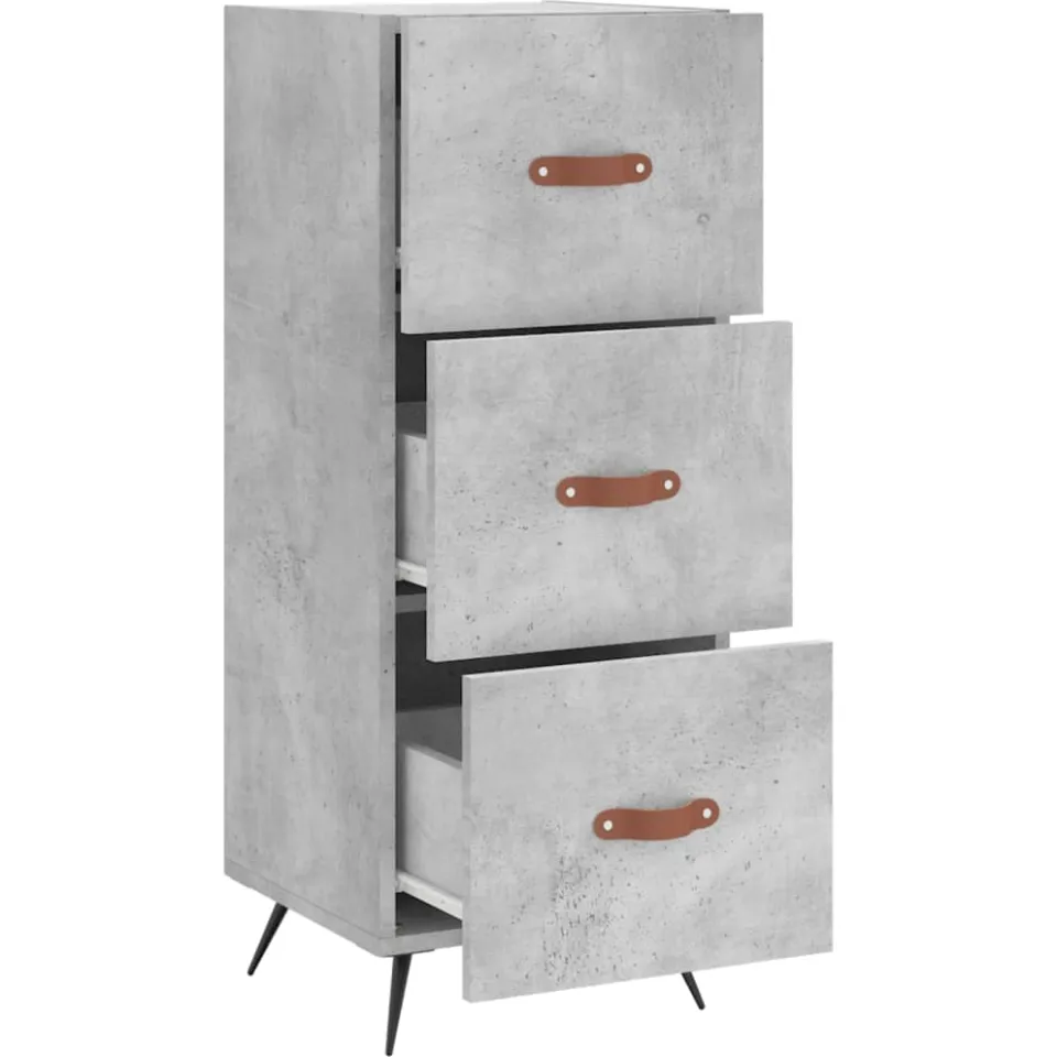 vidaXL Dressoir 34,5x34x90 cm bewerkt hout betongrijs grijs