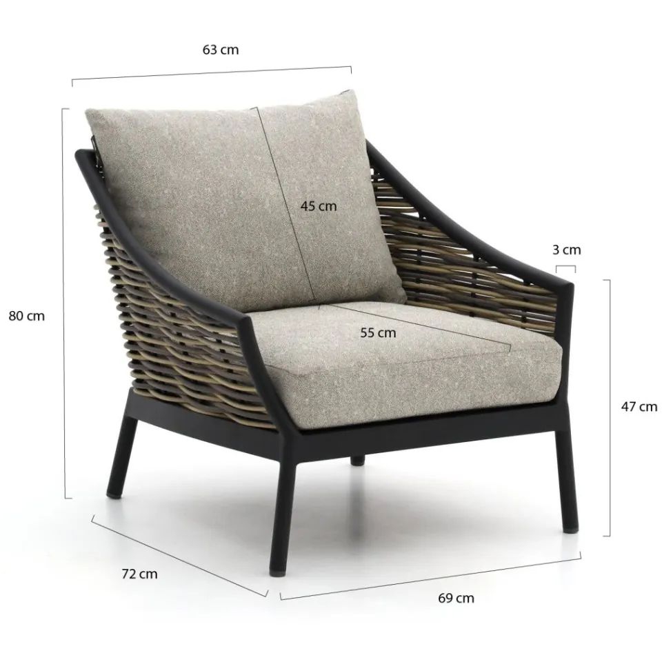 Apple Bee Milou lounge tuinstoel grijs, foto 2