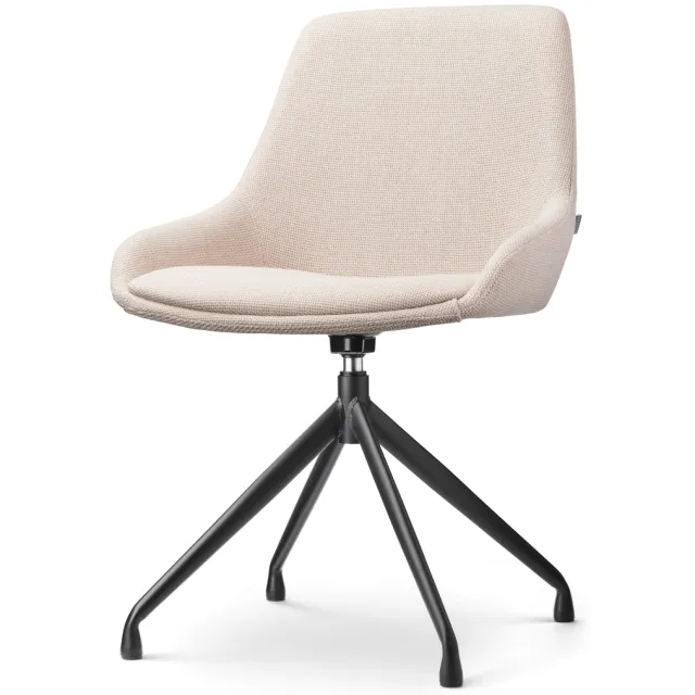 Nolon Nola-Isa draaibare eetkamerstoel beige - zwart onderstel