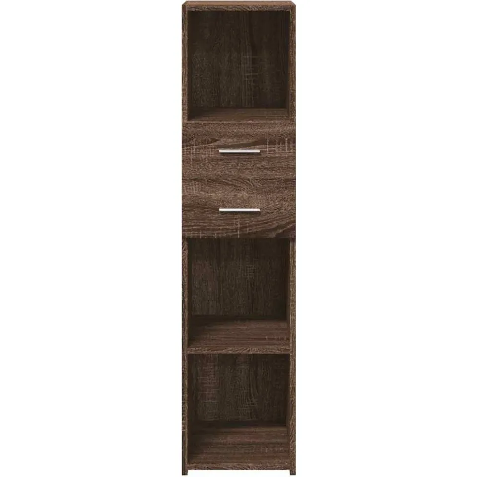 vidaXL Hoge kast 30x42,5x124 cm bewerkt hout bruin eikenkleurig