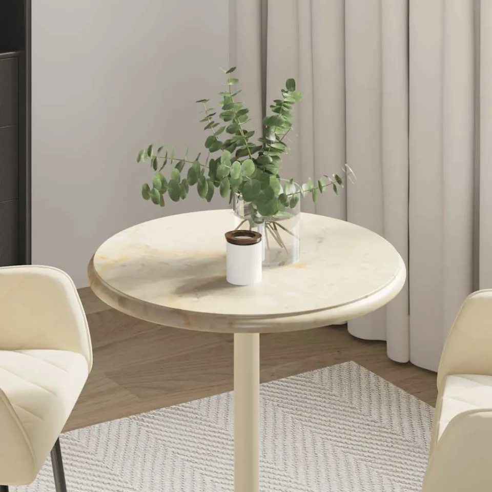 vidaXL Tafelblad Ø50x2,5 cm marmer crèmekleurig, foto 2