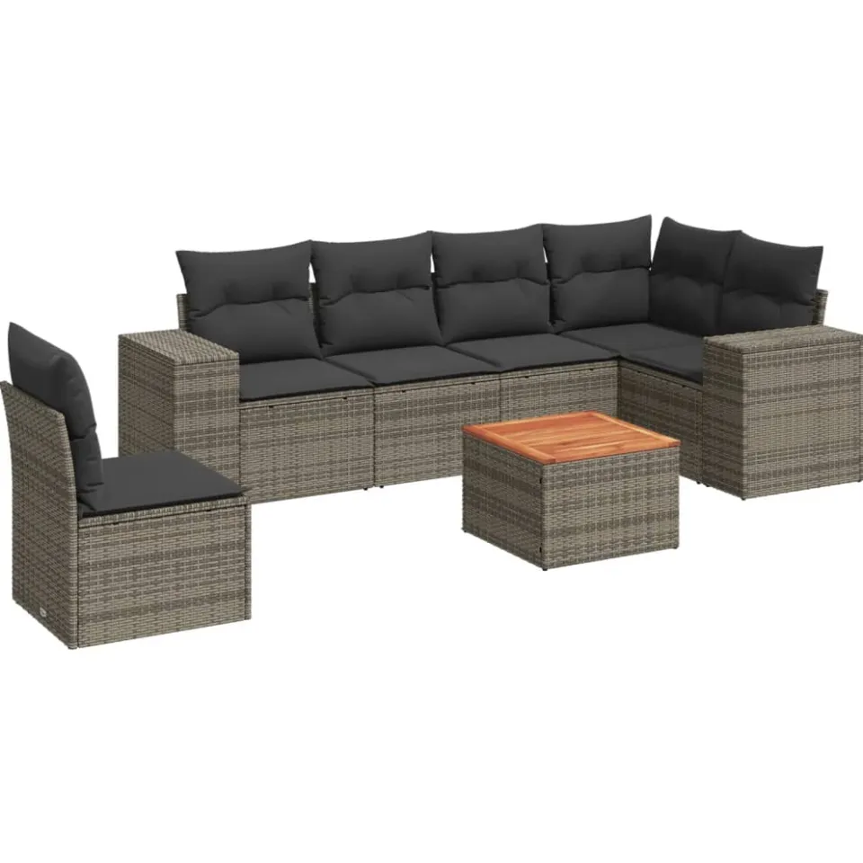 vidaXL Patio Sofa Set 6-zits Grey Grijs